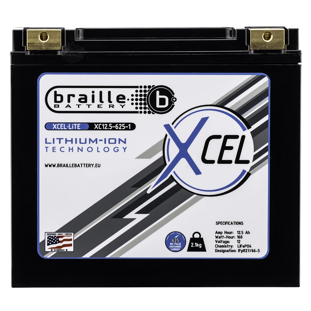 Braille XC12.5-625-1 Motorsport Lithium Battery - Afbeelding 2